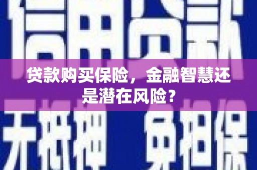 凤阳贷款购买保险，金融智慧还是潜在风险？