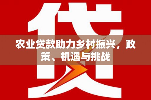 凤阳农业贷款助力乡村振兴，政策、机遇与挑战