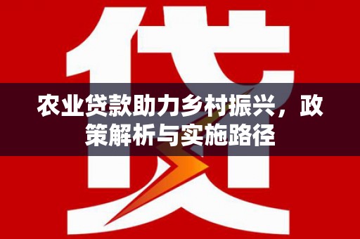 凤阳农业贷款助力乡村振兴，政策解析与实施路径