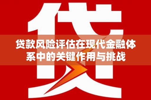 凤阳贷款风险评估在现代金融体系中的关键作用与挑战