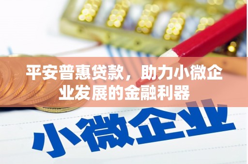 凤阳平安普惠贷款，助力小微企业发展的金融利器