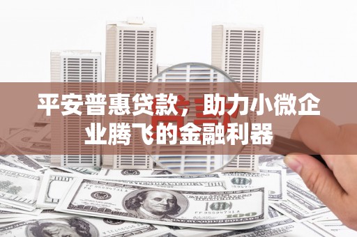 凤阳平安普惠贷款，助力小微企业腾飞的金融利器