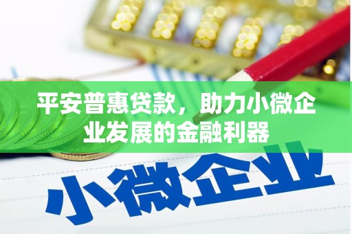 凤阳平安普惠贷款，助力小微企业发展的金融利器
