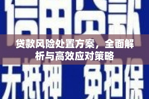 凤阳贷款风险处置方案，全面解析与高效应对策略