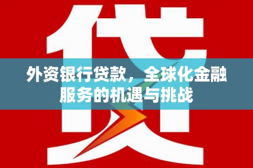 凤阳外资银行贷款，全球化金融服务的机遇与挑战