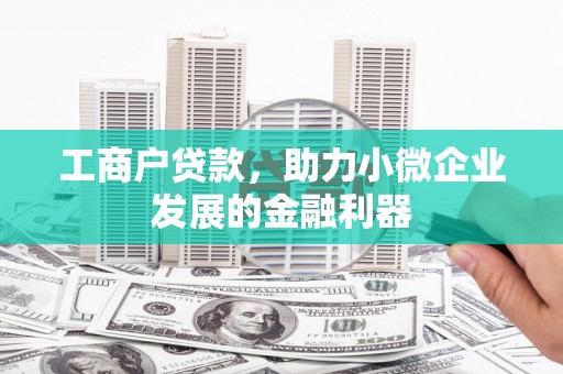 凤阳工商户贷款，助力小微企业发展的金融利器