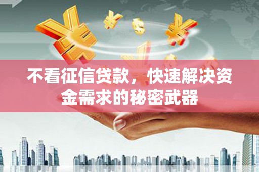 凤阳不看征信贷款，快速解决资金需求的秘密武器