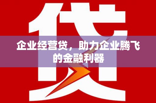凤阳企业经营贷，助力企业腾飞的金融利器