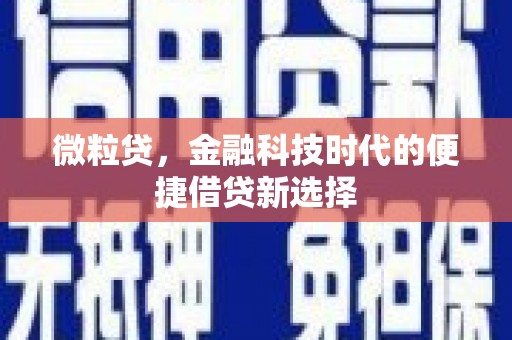 凤阳微粒贷，金融科技时代的便捷借贷新选择
