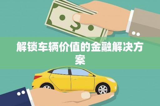 凤阳解锁车辆价值的金融解决方案